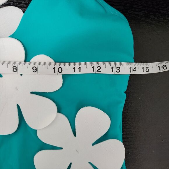 DAVI & DANI Women's Green White Flowers One Piece Bikini Size L - Picture 7 of 10